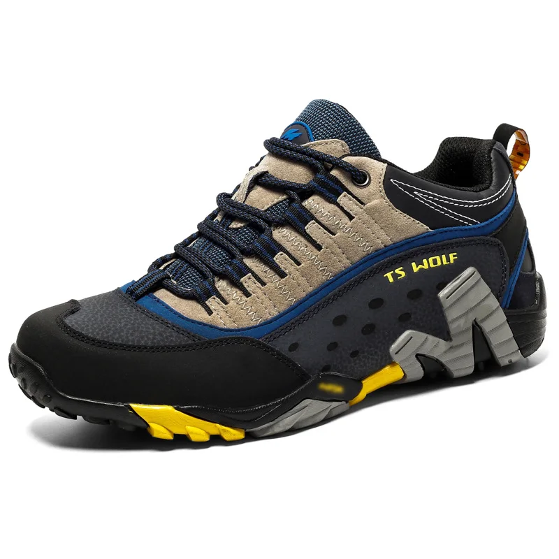 

Outdoor Genuine Leather Trekking Shoes Couple Men Hiking Shoes Waterproof Non Slip Climbing Camping Trekking Men Sneakers
