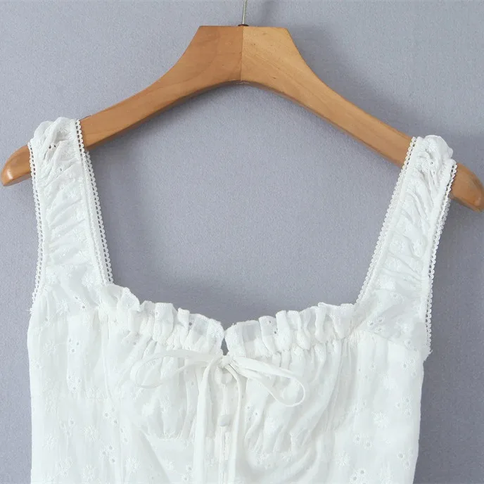 Белое летнее кружевное платье Эстелла momoluna