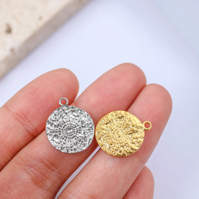 

Stainless Steel Sun Coin Charm For Jewelry Making Gold/ Silver Color Metal Sun Coin Charms Wholesale 10pcs