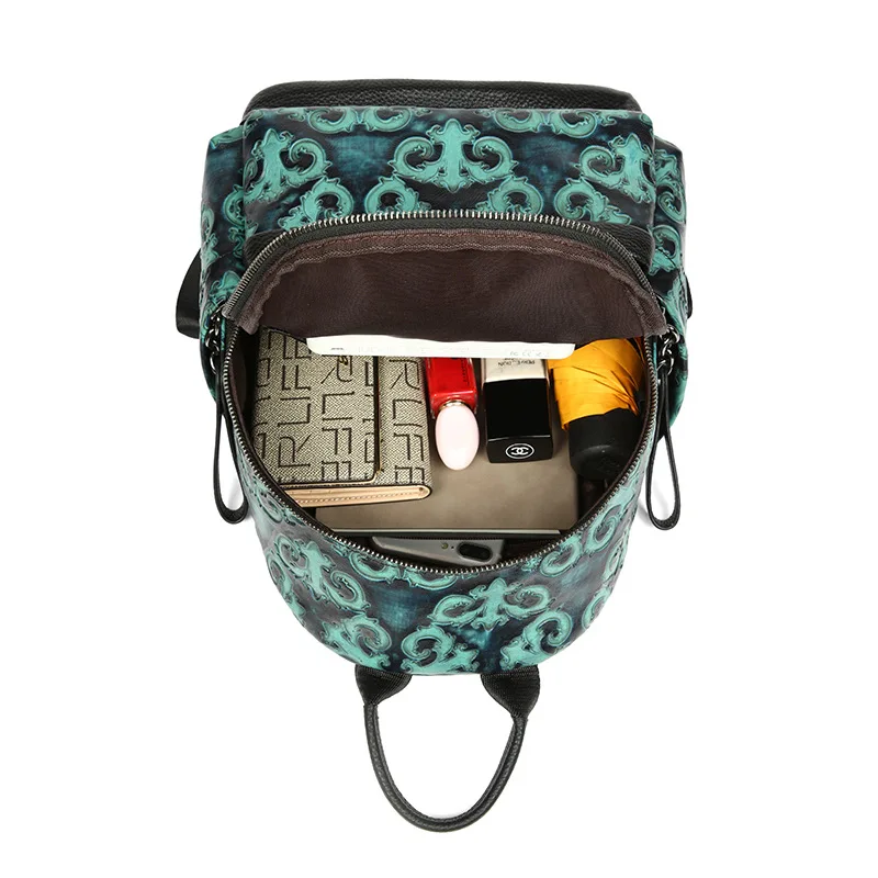 Рюкзак Johnature из натуральной кожи с тиснением в стиле ретро женская сумка ручной