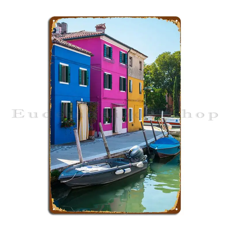 Цветной металлический плакат Burano в Италии, кинотеатр, паб, бар, пещера, печатный постер в гостиную, жестяной плакат