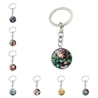 hot selling cartoon character keychain cute anime creative key ring metal glass keychain kids mens womens pendant gift