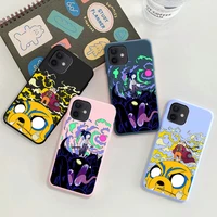cartoon adventure time cute phone case for iphone 13 12 mini 11 pro max x xr xs 8 7 6s plus candy purple silicone cover