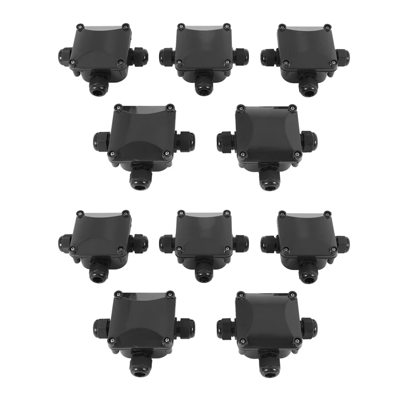 

10 шт., коннектор для кабеля IP68, большая трехсторонняя внешняя электрическая распределительная коробка, диаметр 5,5 мм-10,2 мм (2 отвертки)