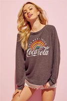 coca cola couture real thing coca cola edition retro rainbow long sleeves womens clothing t shirts