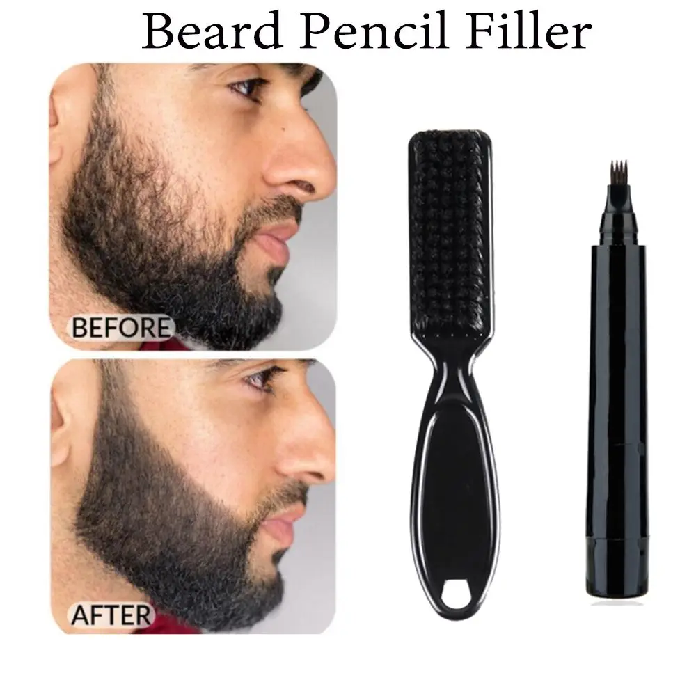 

Hot Male Mustache Repair Shape Beard Filler Pen Natural Hair Grower Fast Camouflage Long-lasting Waterproof Seamless Application
