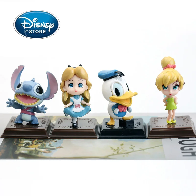 

Фигурка из мультфильма Disney, Стич, Дональд Дак, раньше, колокольчик, Алиса, принцесса, экшн-фигурка, коллекционная игрушка, украшение для авто...