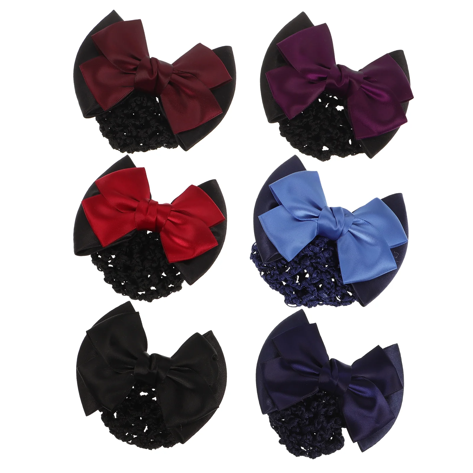 

6 Pcs Women's Hair Accessories Elastic Clips Cross Bow Headdress Snood Hairpins Miss