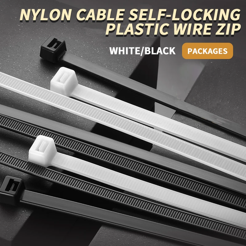 

300 Pcs Nylon Cable Self-locking Plastic Wire Zip Ties Set Kit 3*100 3*150 4*200 MRO Industrial Supply Fasteners Hardware Cable