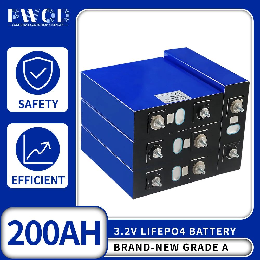 

Grade A Lifepo4 200AH Cells 3.2v Rechargeable Battery Lithium Iron Phosphate Cell for RV Solar Home Energy Storage System
