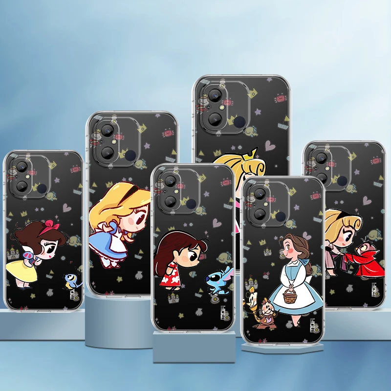 

Princess Cute For Xiaomi Redmi 12C 11 A1 Plus 10 10X 9T 9C 9C 8 7 6 4G 5G Silicone Soft Transparent Phone Case Coque Capa Fundas