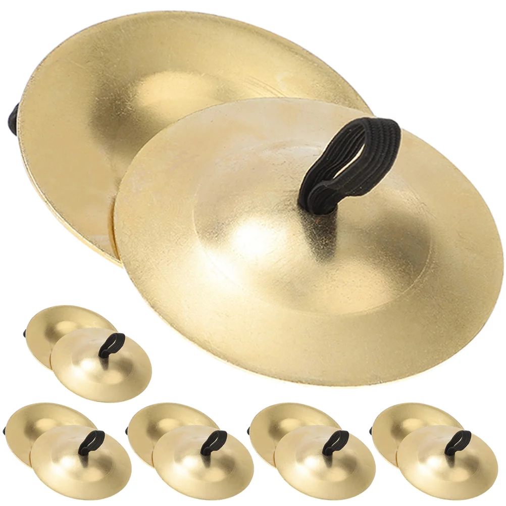 

5 Pairs Kids Percussion Finger Chimes Belly Cymbals Childrens Tylonal Castanets Wooden Clapper Finger Bells Musical Toys