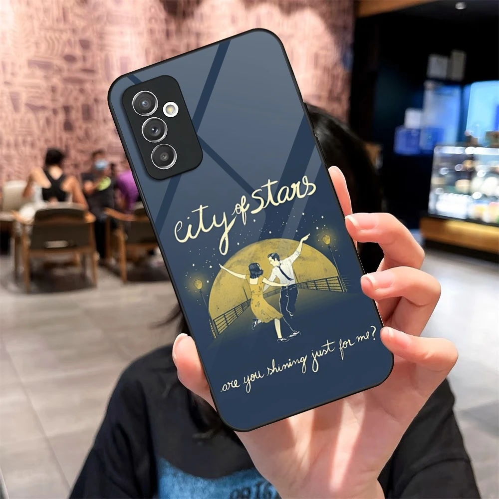 La Land Phone Case Glass for Samsung Galaxy S24 S20 S21 S22 S23 Ultra Fe Plus A34 A54 A24 A52 A53 M54 Cover