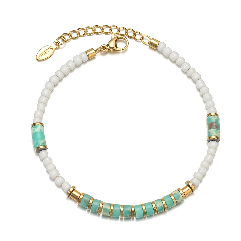 

Stainless Steel Stone Beads Bracelets Necklace Zircon Lapis Lazuli Aquamarine Turquoise For Women Men Charm Cute Jewelry Gift