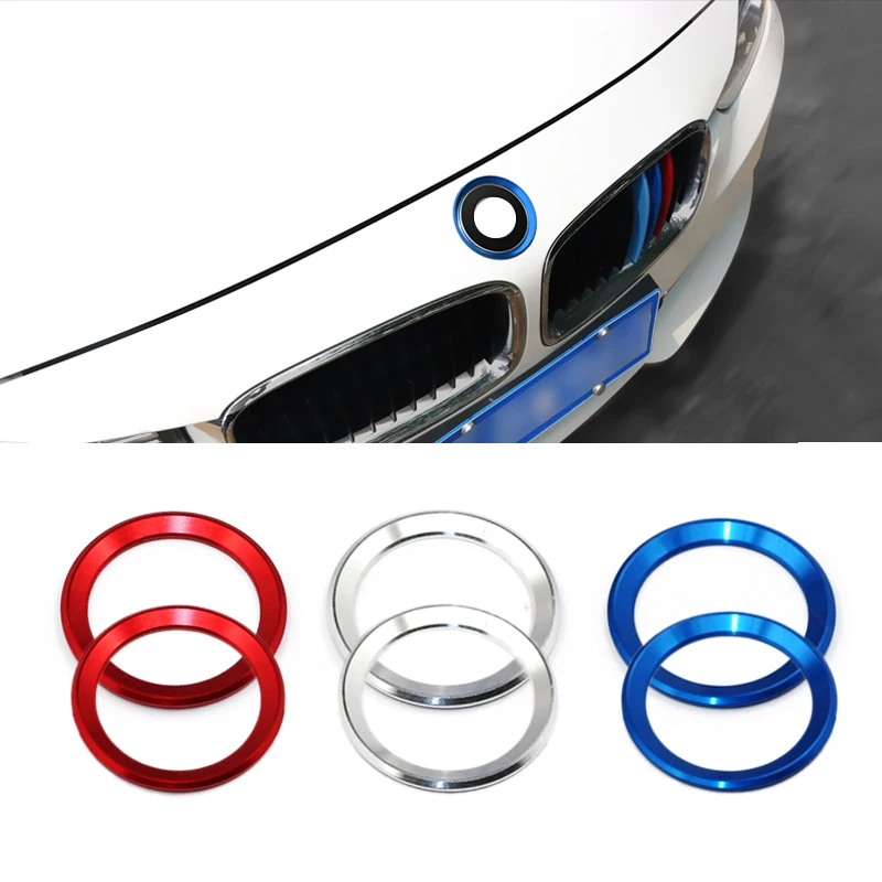 

Для BMW 3 4 Serise M3 M4 F30 F31 F32 F34 F82 алюминиевый сплав 2 шт. Передняя головка и задний логотип круглый кольцо хромированная крышка отделка