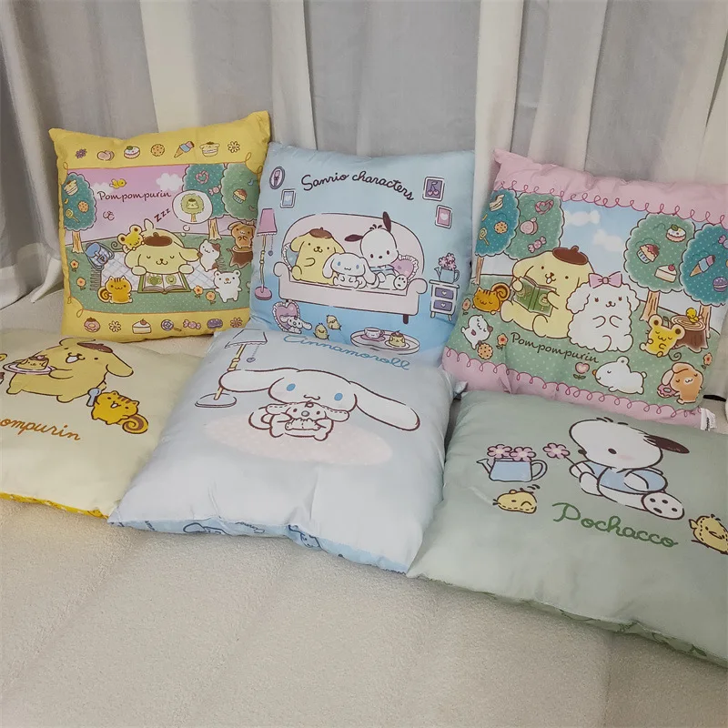

Cartoon Cute Pillow Sanrio Pom Pom Purin Cinnamoroll Babycinnamoroll Pacha Dog Double-Sided Cushion