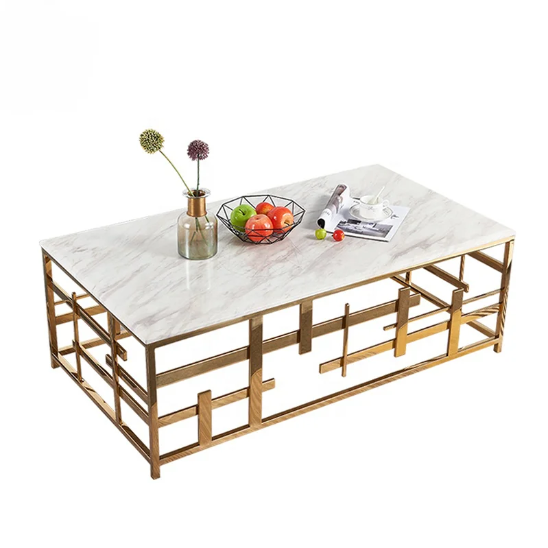 

Super Quality Marble Top Coffee Table Combination Home Decor Center Table Creative Classic Tea Table for Living Room