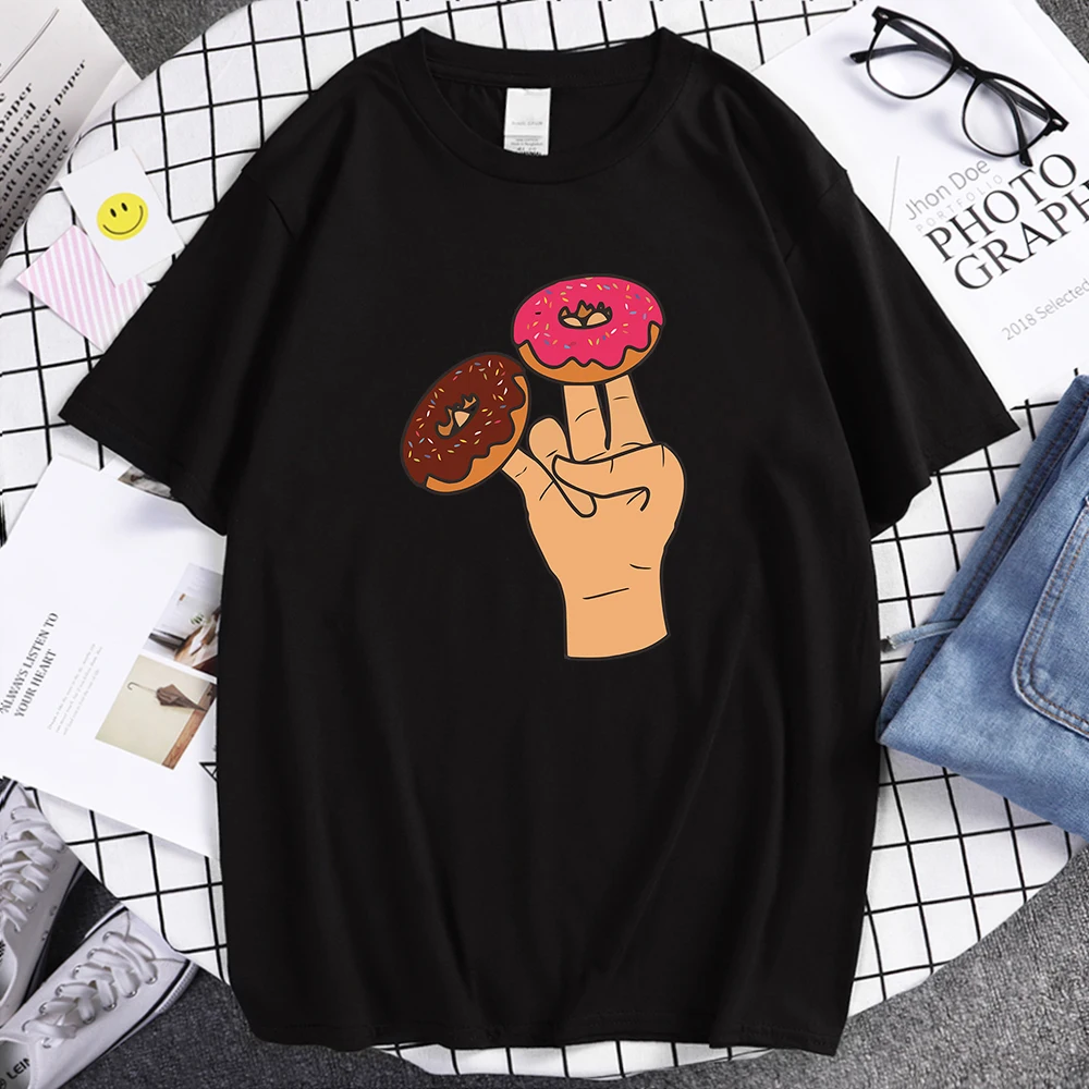 

Two Donuts Are Needed Every Day Printed Tshirts Vintage Soft Tee Shirts Men'S Brand Cotton Clothes Funny Cool T Shirts Men'S