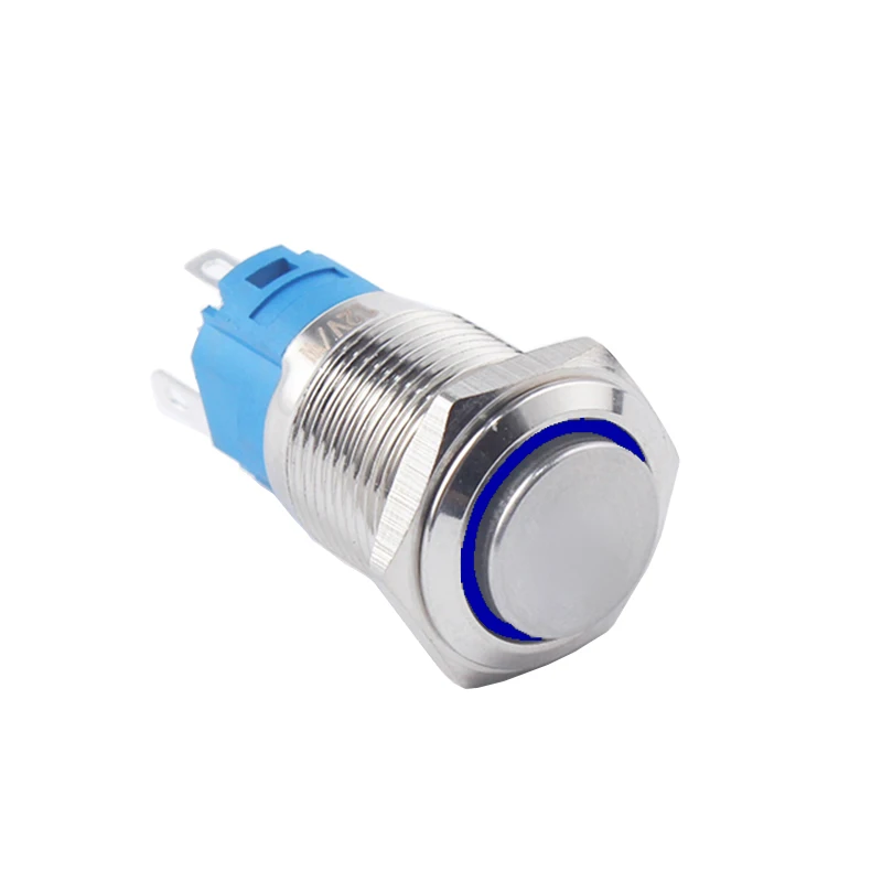 

16 мм новый тип водонепроницаемый металлический кнопочный переключатель с Высокой Головкой со светодиодный Ной подсветкой самоблокирующийся/Фотоэлементы 5 в 12 В 24 В 220 В красный желтый