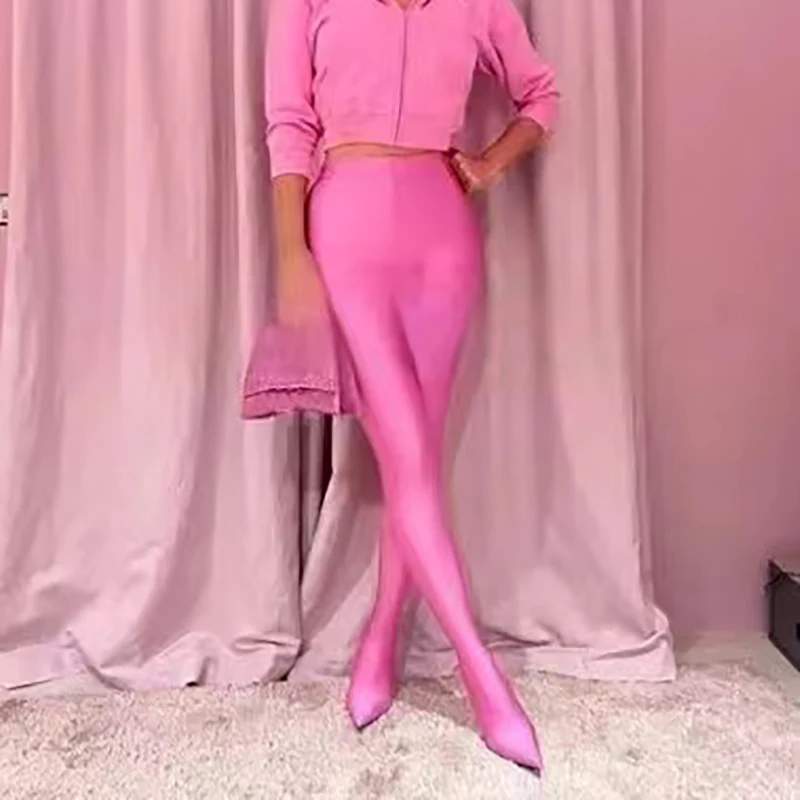 Dovereiss 2023 Fashion Winter Sexy Pink Pointed Toe Trousers Shoes Women Ladies Stilettos Heels Thigh High  Boots 44 45 46 47 48