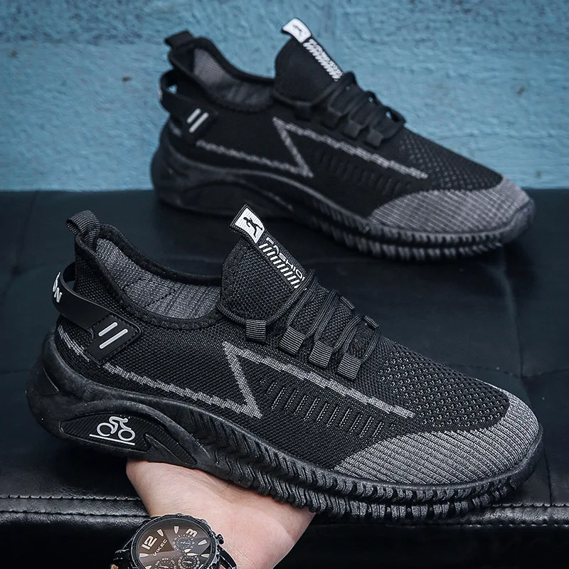 Flying Woven Men's Shoes 4 Seasons Breathable Sports Shoes for Men Lightweight Running Cloth Shoes Fashion Mans Casual Footwear