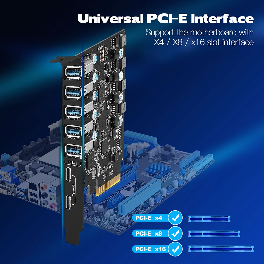 PCI-e USB 3 2/3 1/2 0 карта расширения 10 Гбит/с 5 портами Type-A Dual Type-C суперскоростная USB3.2 Gen