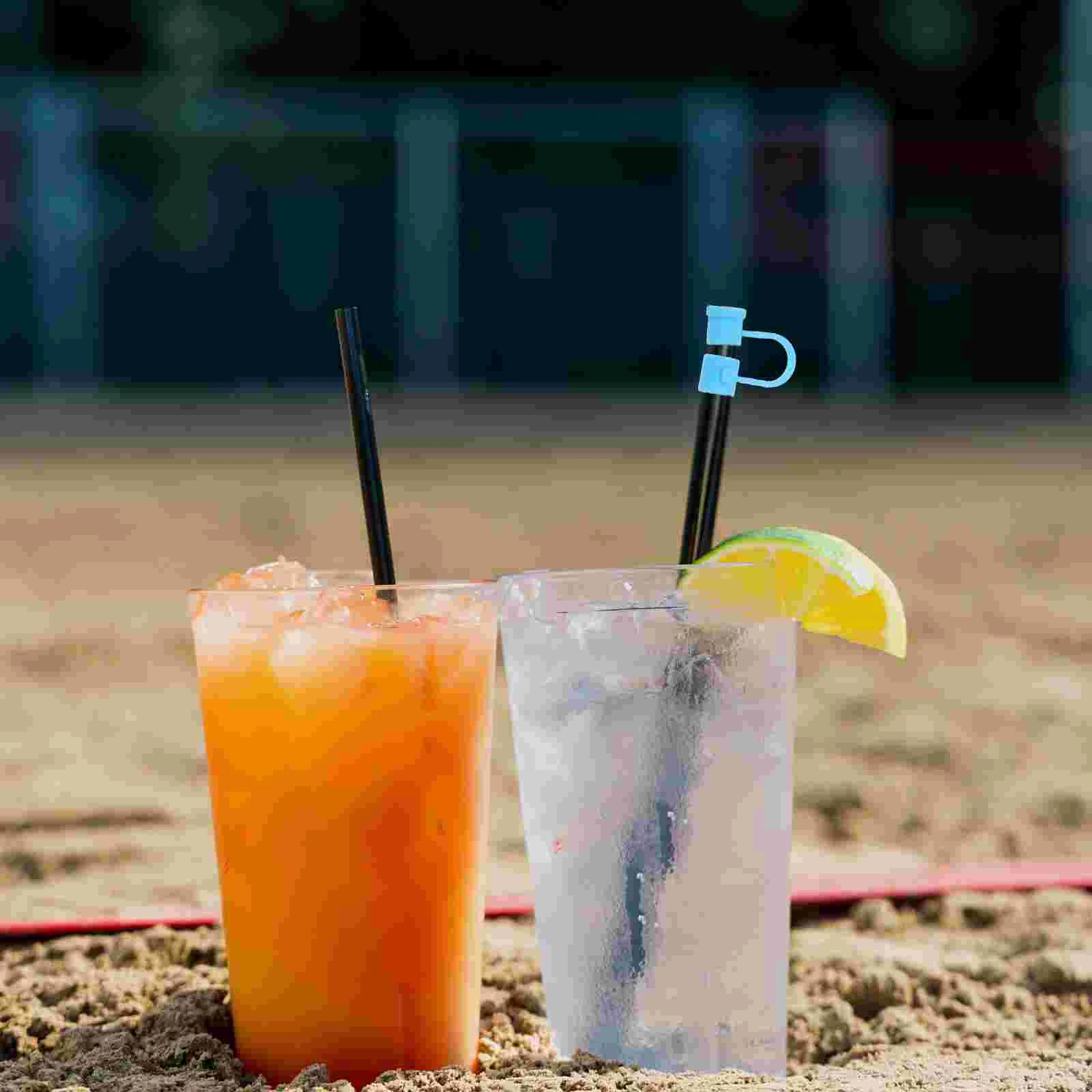 

24 Pcs Straw Stopper Tip Covers Silicone Seal Protective Reusable Caps Silica Gel Toppers