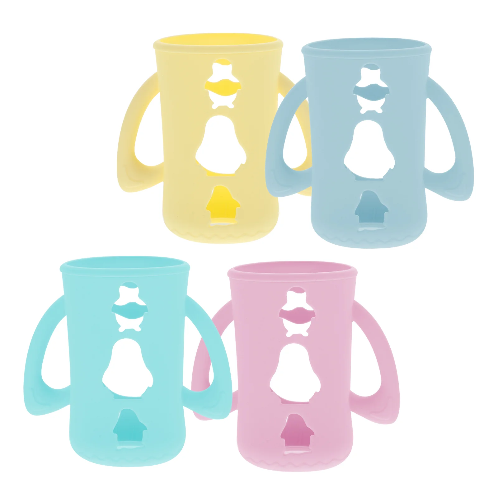 

4 Pcs Glass Baby Bottle Protector Silicone Feeding Case Protective Nursing Sleeve Silica Gel Girl