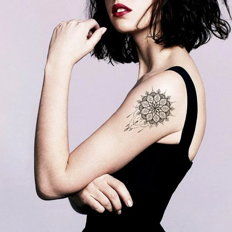 

Vatican Moon Pendant Waterproof Temporary Tattoo Sticker Brahma Flower Sun Totem Dark Style Tattoos Body Art Arm Fake Tatoo
