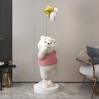 creative balloon bear large floor decoration accessories home decor living room light luxury resin animal ornaments sculpture