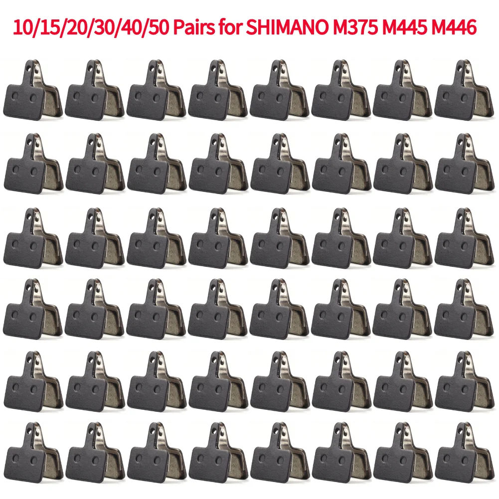 Дисковые Тормозные колодки для горного и дорожного велосипеда SHIMANO M375, M445, M446, полуметаллические, 10/15/20/30/40/50 пар