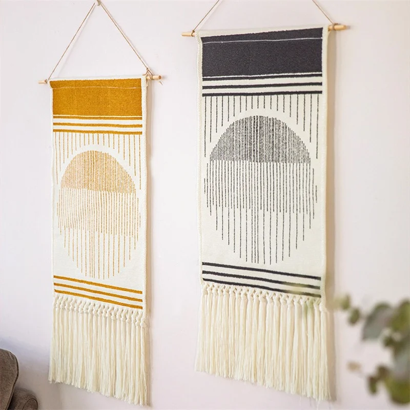 Модный гобелен в стиле макраме настенный богемный шикарный тканый домашний