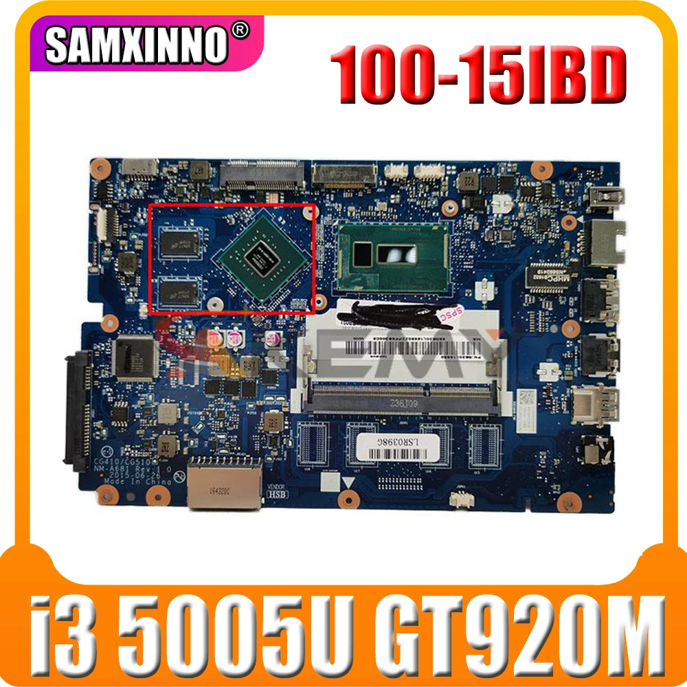 

CG410 / CG510 NM-A681 motherboard for Lenovo 100-15IBD B50-50 notebook motherboard CPU i3 5005U GT920M DDR3100% fully tested