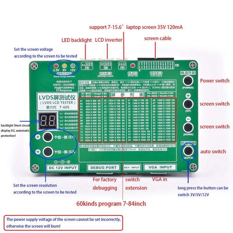 Новый ЖК-дисплей для ноутбука/телефон проверки экрана + 14 кабелей Lvds инверторная