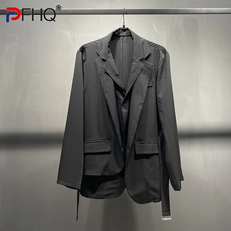

PFHQ 2023 Trendy High Quality Men's Suit Shirts Fake Two Piece Stylish Blazer Original Designer Male Autumn Clothes New 21F1503