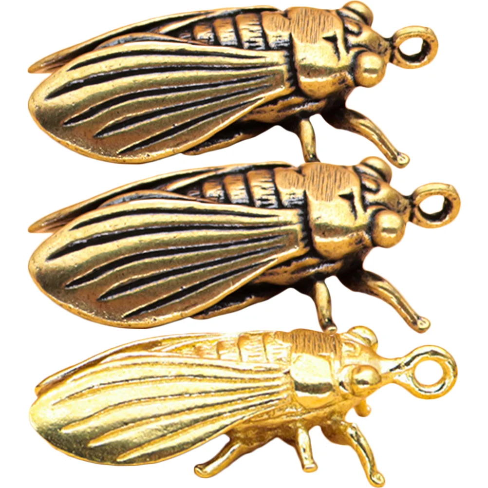

Cicada Brass Charms Decoration Jewelry Statue Pendant Charm Desktop Ornament Necklace Animal Keychain Decor Chinese Findings