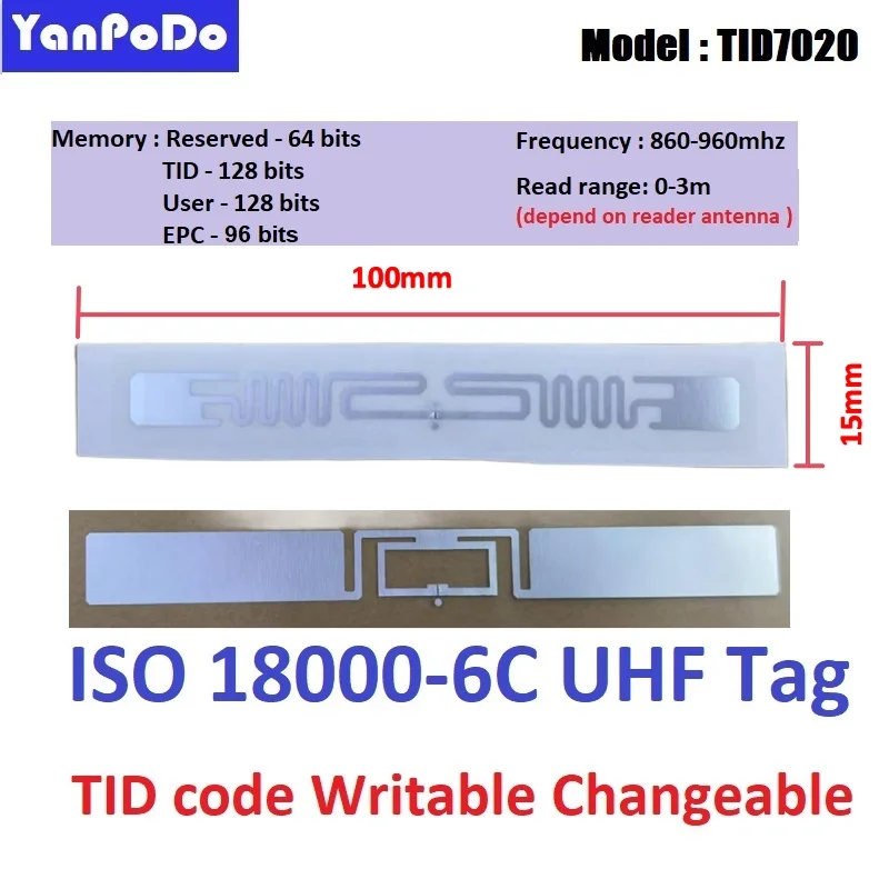 

YANPODO TID7020 UHF RFID наклейка