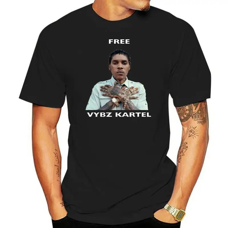 

Мужская свободная футболка Vybz Kartel газа, рэп, хип-хоп, певец, Ямайка, регги