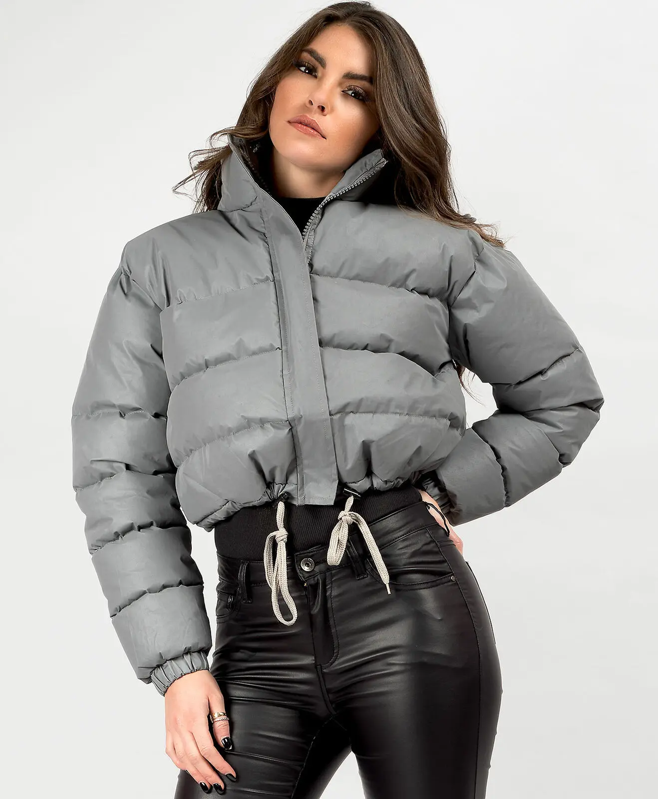 2021 Winter Collar Simple Casual Cotton-padded Jacket Joker Solid Color Ladies Short Bread Jacket Bubble Coat Women Winter