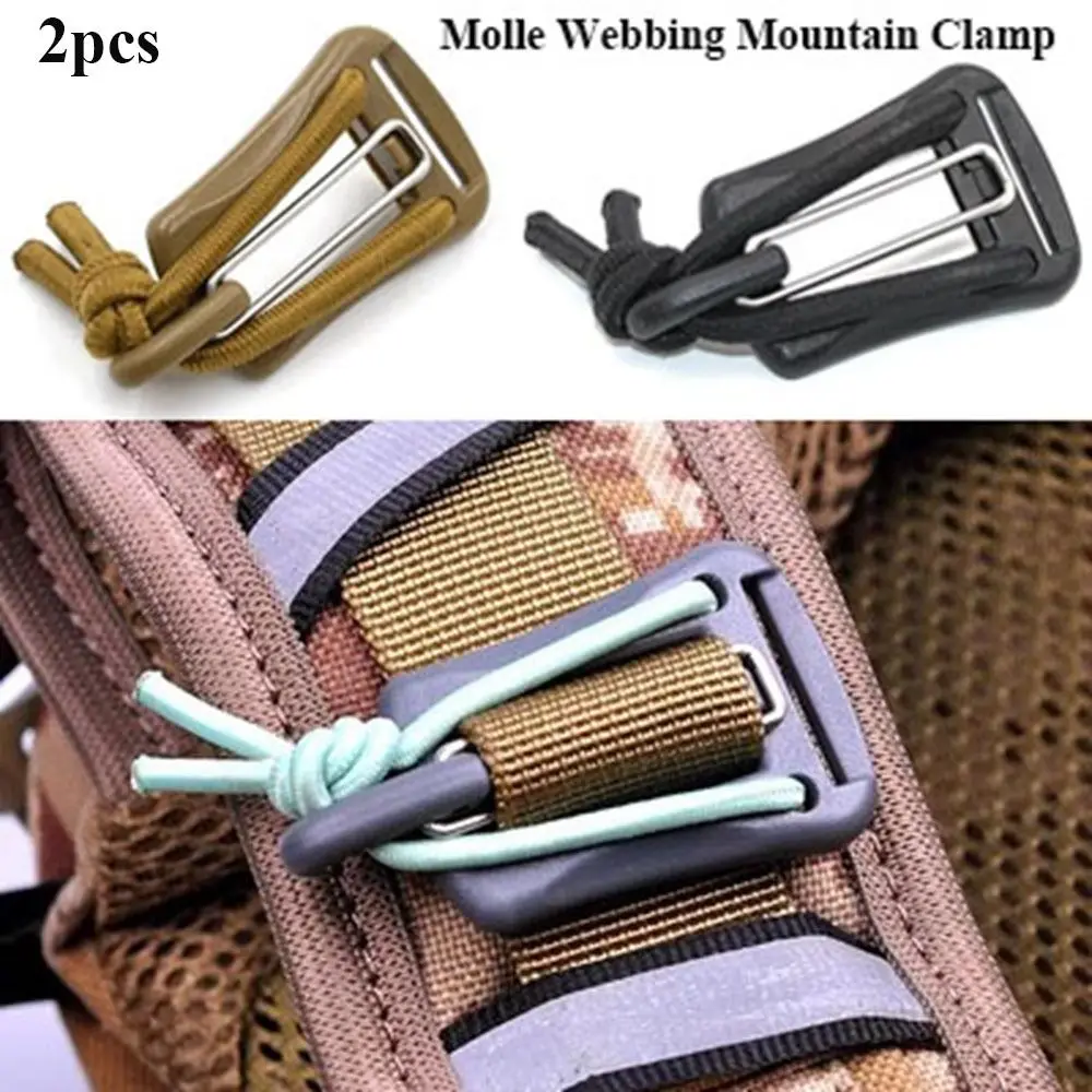 

2pcs 25*20MM Outdoor Molle Buckle Multifunctional 2 Colors Tactical Swivel Attach Camping Hiking Carabiner Backpacks Locking