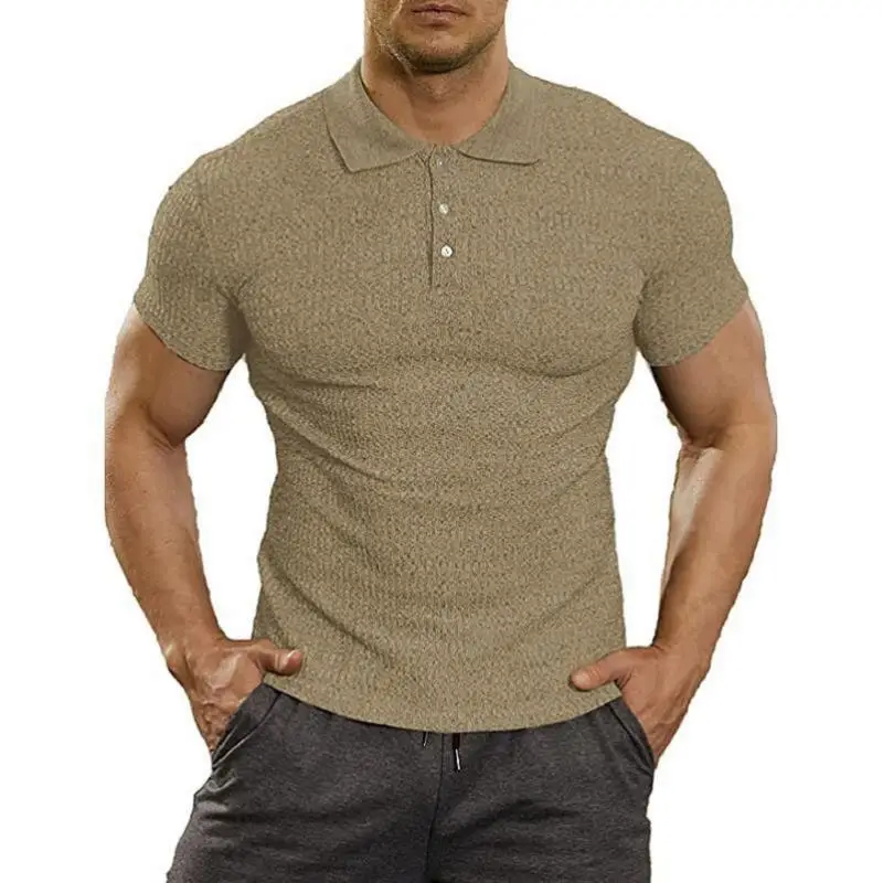 

2023 Summer Men's Polo Shirts New Solid Cotton Slim Lapel Polo Shirts T-Shirts Polo Shirts Men's Luxury T-Shirts Free Shipping