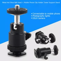 universal moblie phone clip bracket holder mount 14 screw hot shoe phone clip tripod monopod stand for iphone