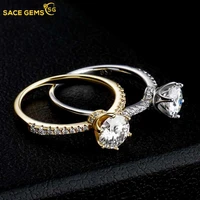 sace gems 1 carat moissanite with certificate 100 925 sterling silver rings for women wedding party fine jewelry gift
