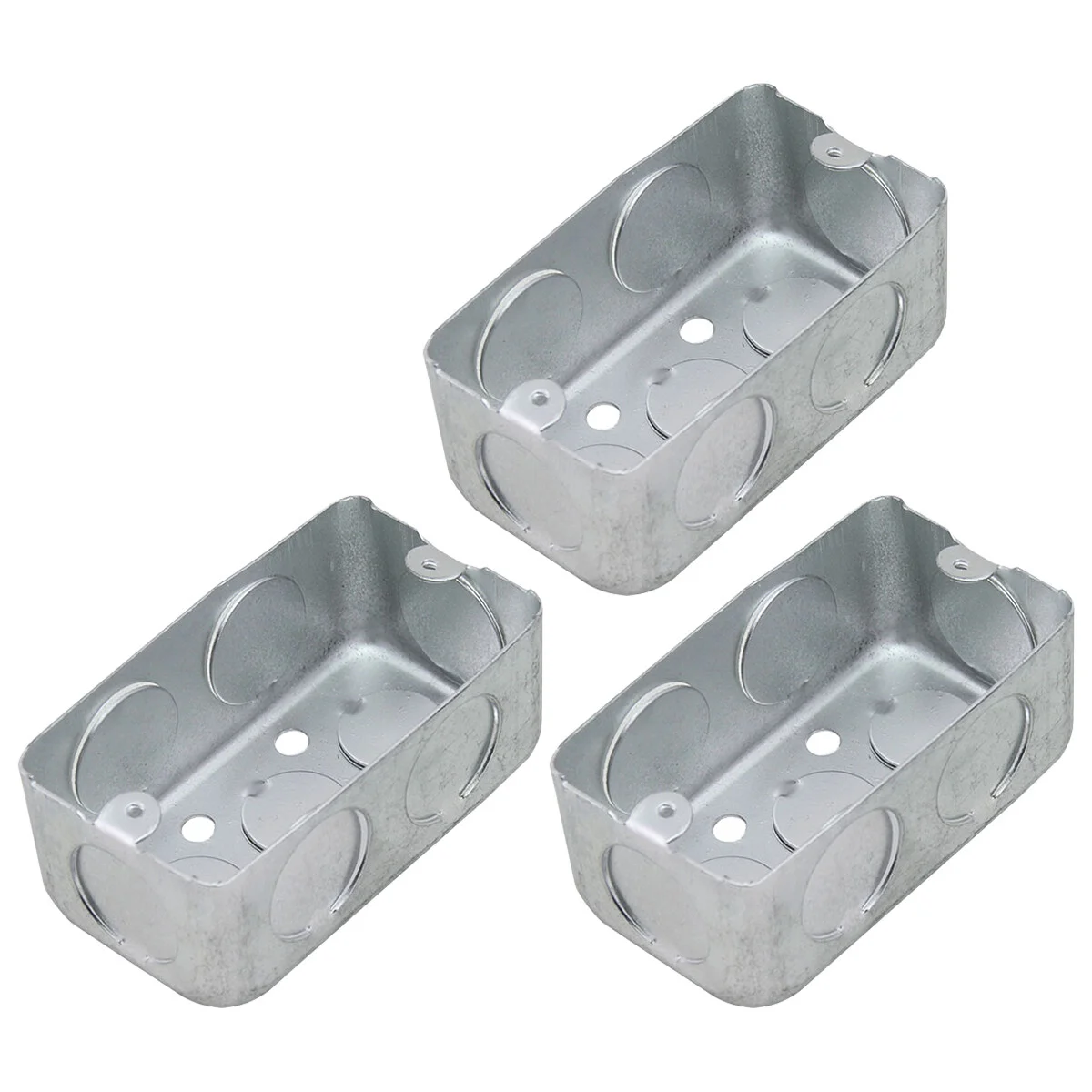 

3 Pcs Electronics Enclosure Power Junction Box Case Concealed Galvanized Iron Sheet