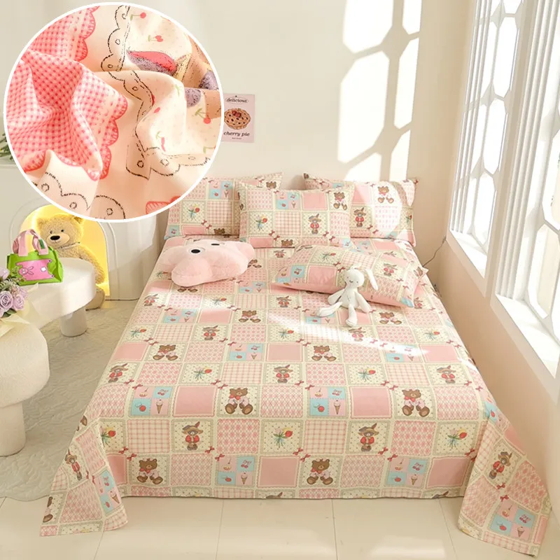 

1 шт., простыня из чистого хлопка с принтом, без наволочки