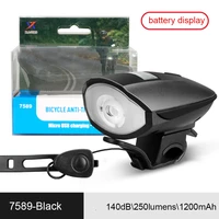 t6 led bicycle light front 1200mah usb rechargeable lamp lantern electric bike horn luces bicicleta bicycle accessories