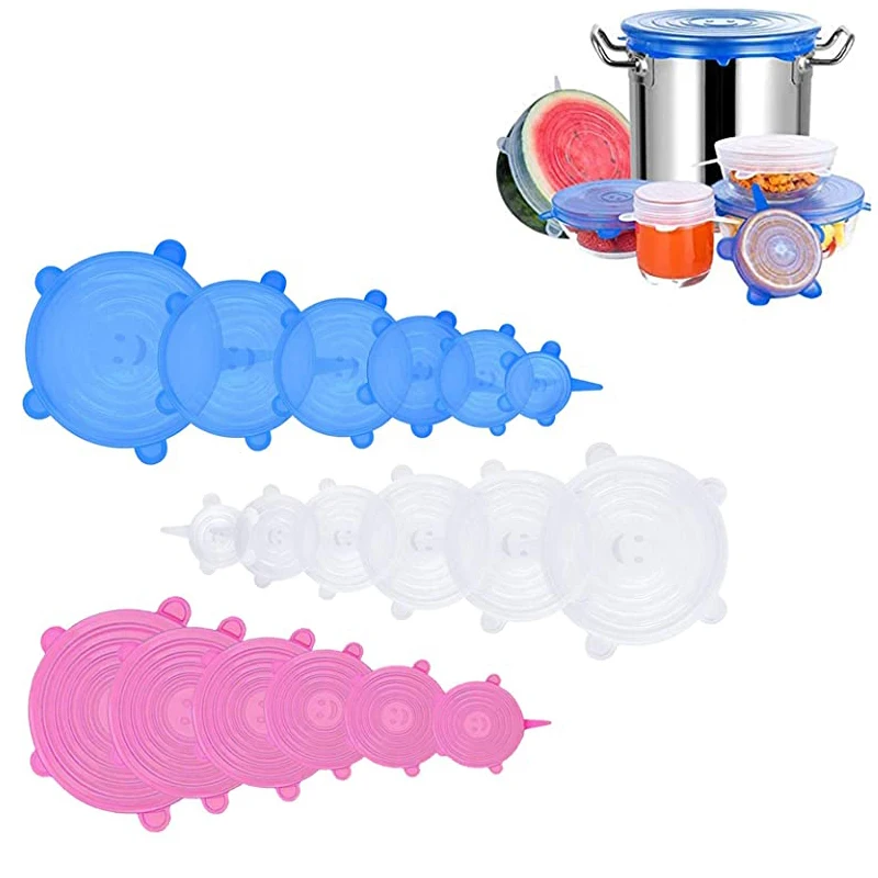 

Силиконовая крышка, растягивающаяся эритрогерметичная Крышка для упаковки пищевых продуктов, сохраняющая свежесть, герметичная крышка дл...