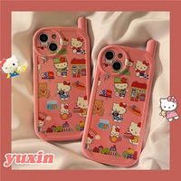 sanrio hello kitty cat classic retro antenna phone case for iphone 11 12 13 pro max x xs xr 7 8 plus shockproof protector cover