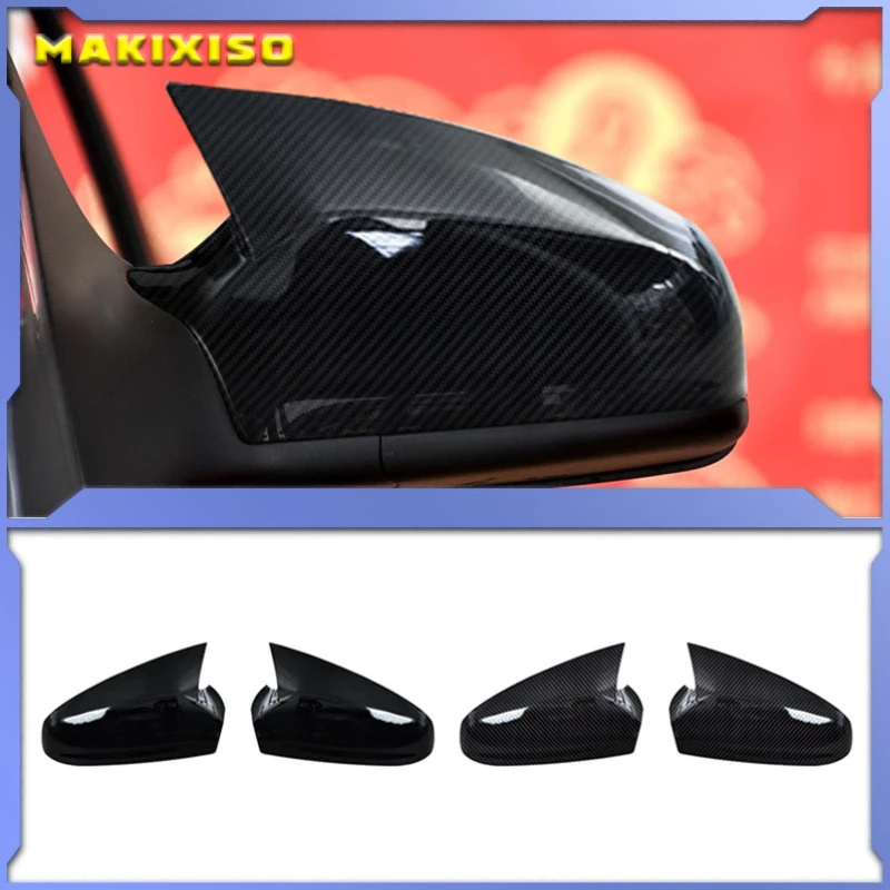 

For Opel Astra J 2 Pieces ABS Plastic Bat Wing Mirror Covers Caps Rearview Mirror Case Cover Gloss Black Car Accessories