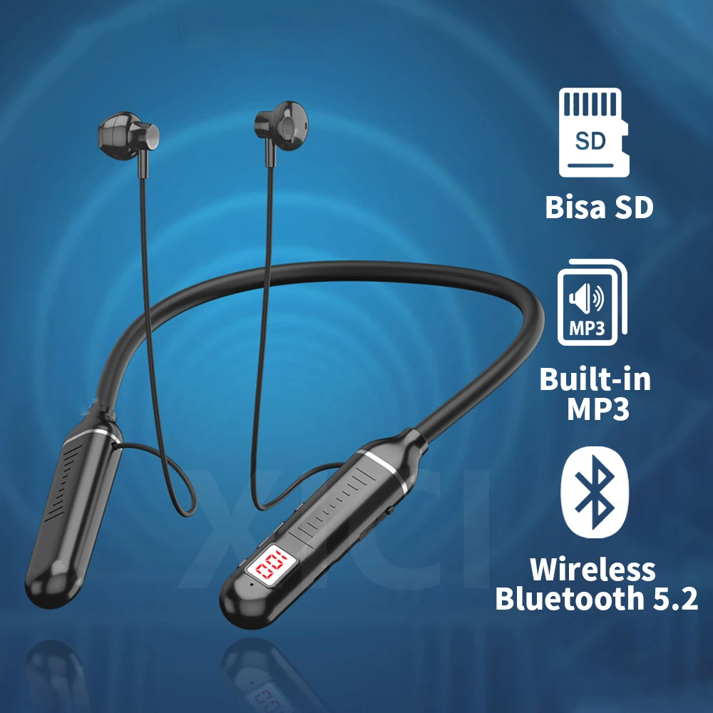 Беспроводные наушники Bluetooth 5,3, наушники с шейным ободом, игровые наушники, Hi-Fi гарнитура, спортивные TWS наушники с микрофоном, TF-карта